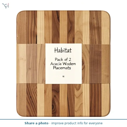 Habitat Pack of 2 Acacia Wooden Placemats