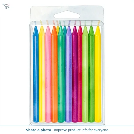 Habitat Rainbow Bright Colour Candles 12pk