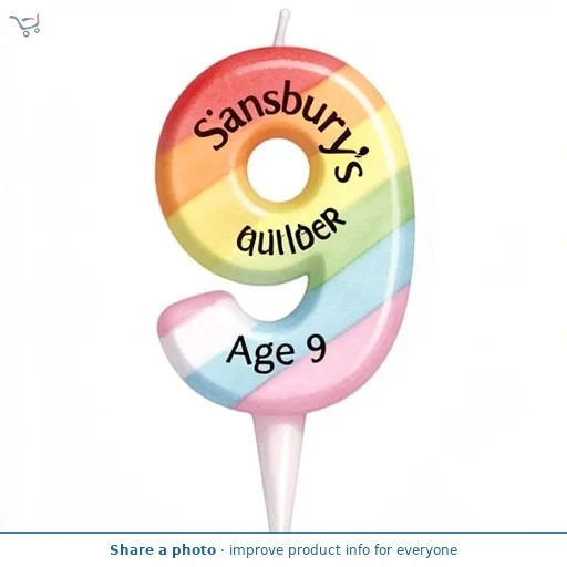 Sainsbury's Home Printed Number Candle Age 9