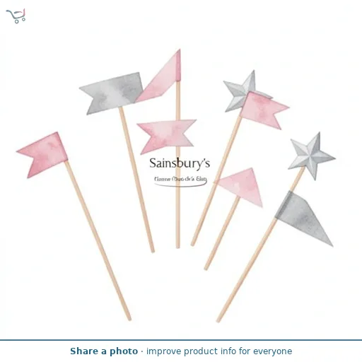 Sainsbury's Home Pack of 6 Glam Cupcake Toppers