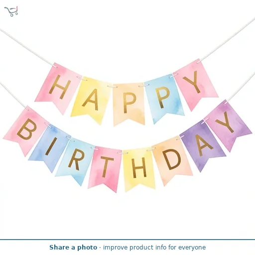 Sainsbury's Home Rainbow Coloured Happy Birthday Cardboard Bunting