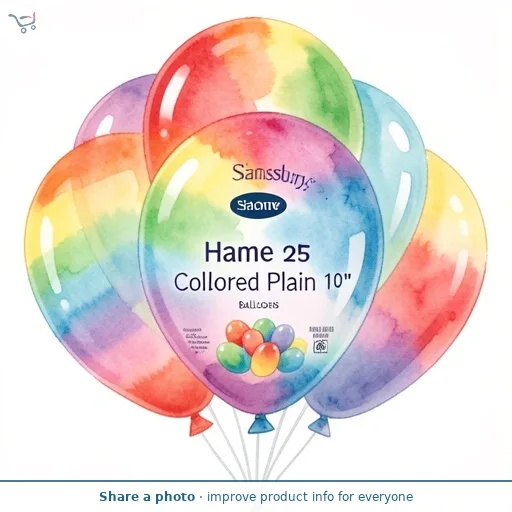 Sainsbury's Home Pack of 25 Rainbow Coloured Plain 10" Balloons