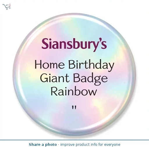 Sainsbury's Home Birthday Giant Badge Rainbow