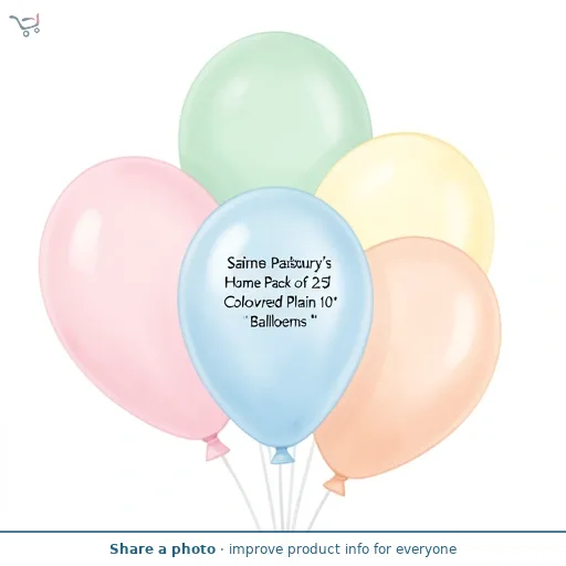 Sainsbury's Home Pack of 25 Pastel Coloured Plain 10" Balloons