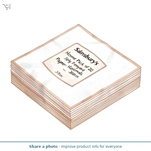 Sainsbury's Home Pack of 20 3ply Farmyard Animals Paper Napkins - 33cm