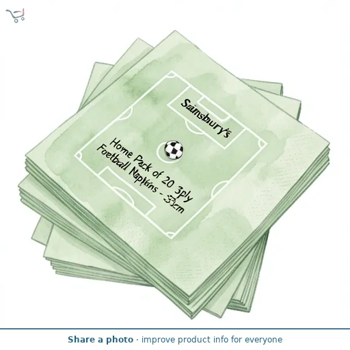 Sainsbury's Home Pack of 20 3ply Football Paper Napkins - 33cm