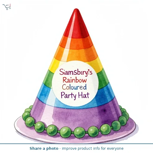 Sainsbury's Home Single Rainbow Coloured Party Hat
