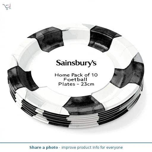 Sainsbury's Home Pack of 10 Football Paper Plates - 23cm
