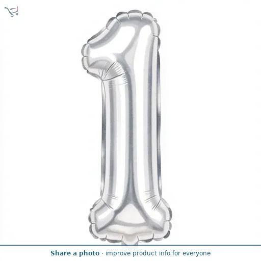 Sainsbury's Home 34" Silver Foil Number Birthday Balloon Age 1