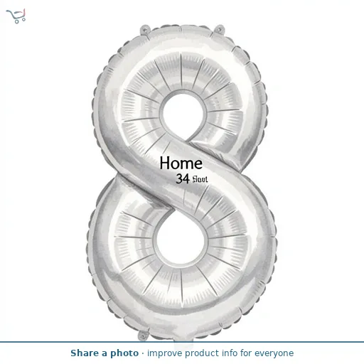 Sainsbury's Home 34" Silver Foil Number Birthday Balloon Age 8