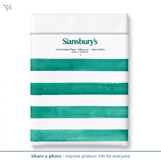 Sainsbury's Home Stiped Paper Tablecover - 120x180cm - Green & White