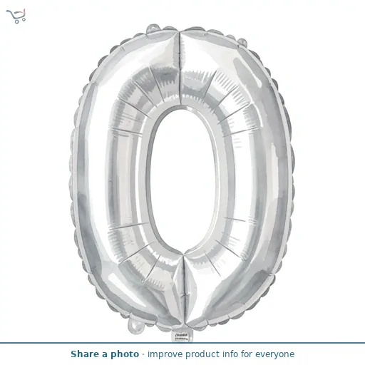 Sainsbury's Home 34" Silver Foil Number Birthday Balloon Age 0