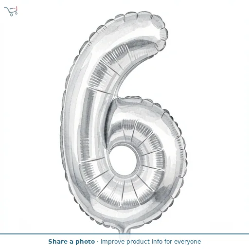 Sainsbury's Home 34" Silver Foil Number Birthday Balloon Age 6