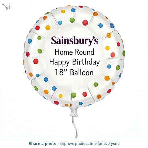 Sainsbury's Home Round Happy Birthday Foil 18" Balloon