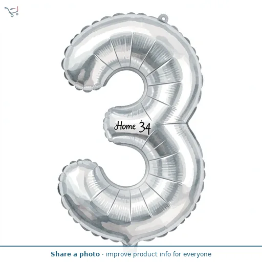 Sainsbury's Home 34" Silver Foil Number Birthday Balloon Age 3