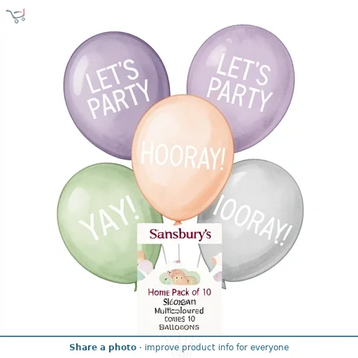 Sainsbury's Home Pack of 10 Slogan Multicoloured 10" Balloons