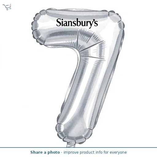 Sainsbury's Home 34" Silver Foil Number Birthday Balloon Age 7