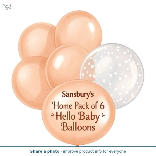 Sainsbury's Home Pack of 6 Hello Baby Balloons