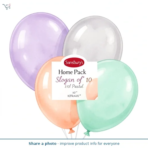 Sainsbury's Home Pack of 10 Slogan Pastel 10" Balloons