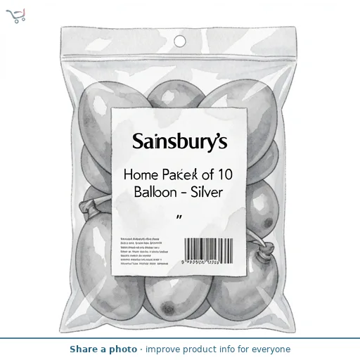 Sainsbury's Home Pack of 10 Pearlised Balloon - Silver