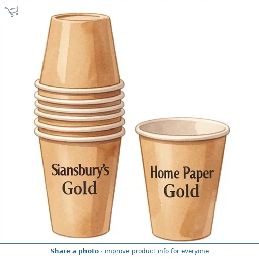 Sainsbury's Home Paper Cups Gold