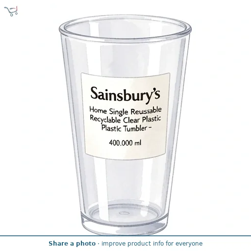 Sainsbury's Home Single Reusable Recyclable Clear Plastic Tumbler - 400ml