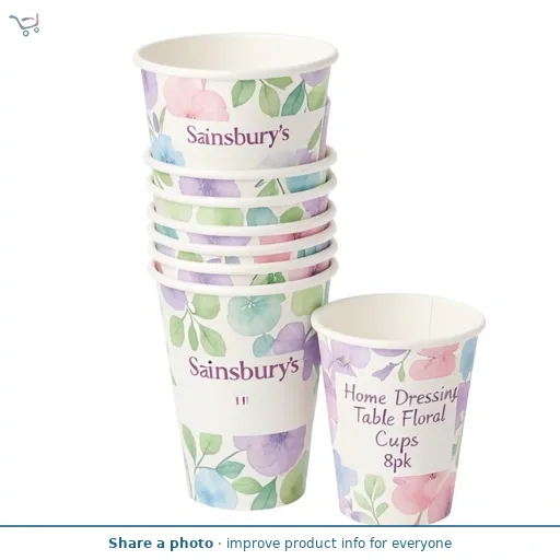 Sainsbury's Home Dressing Table Floral Cups 8pk