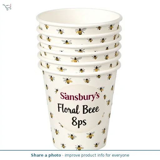 Sainsbury's Home Floral Bee Cups 8pk