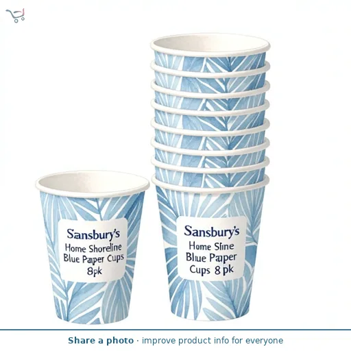 Sainsbury's Home Shoreline Blue Paper Cups 8pk