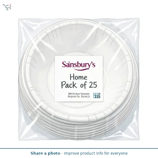 Sainsbury's Home Pack of 25 White Paper Bowls