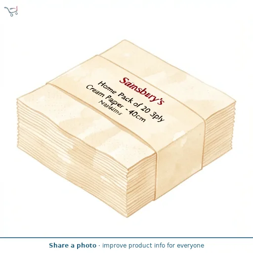 Sainsbury's Home Pack of 20 3ply Cream Paper Napkins - 40cm