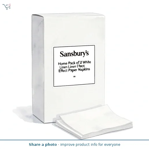Sainsbury's Home Pack of 20 White Linen Effect Paper Napkins