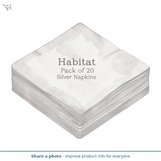 Habitat Pack of 20 Silver Napkins