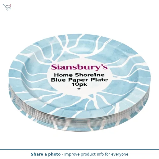 Sainsbury's Home Shoreline Blue Paper Plate 10pk