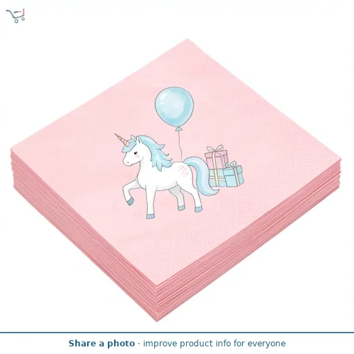 Sainsbury's Home Pack of 20 3ply Unicorn Paper Napkins - 33cm