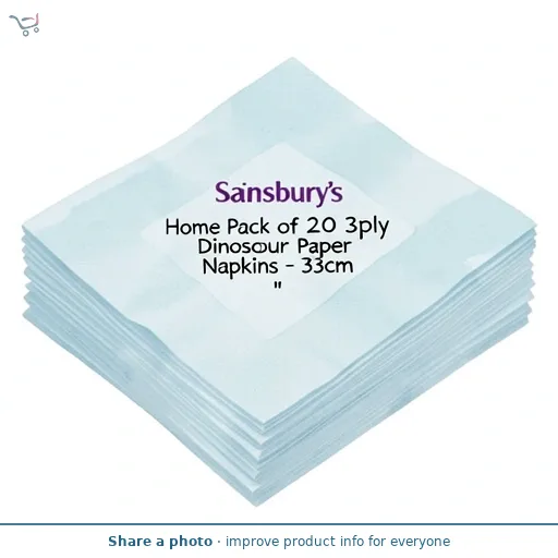 Sainsbury's Home Pack of 20 3ply Dinosaur Paper Napkins - 33cm