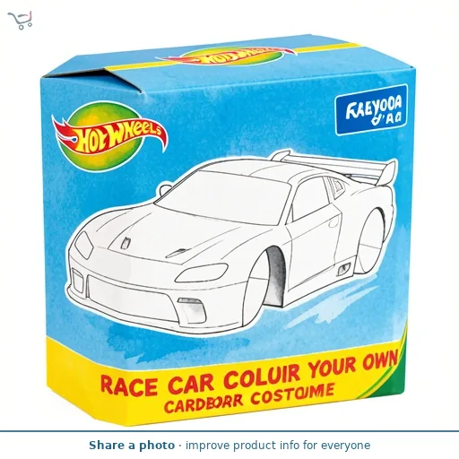 Crayola Hot Wheels Race Car Colour Your Own Cardboard Costume