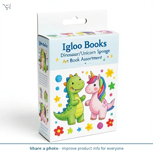 Igloo Books Dinosaur/Unicorn Sponge Art Book Assortment