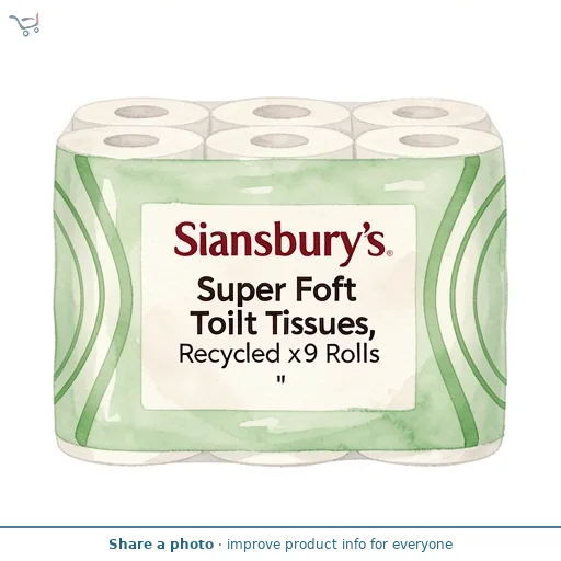 Sainsbury's Super Soft Toilet Tissues, Recycled x9 Rolls
