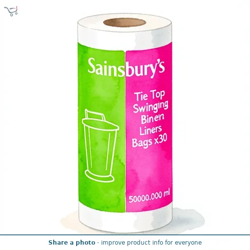 Sainsbury's Tie Top Swing Bin Liners Bags x30 50L