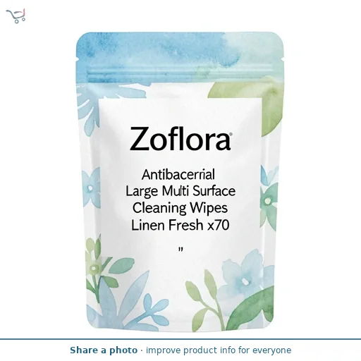 Zoflora Antibacterial Large Multi Surface Cleaning Wipes Linen Fresh x70