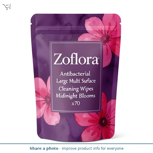Zoflora Antibacterial Large Multi Surface Cleaning Wipes Midnight Blooms x70
