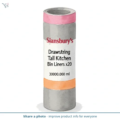 Sainsbury's Drawstring Tall Kitchen Bin Liners x20 30L