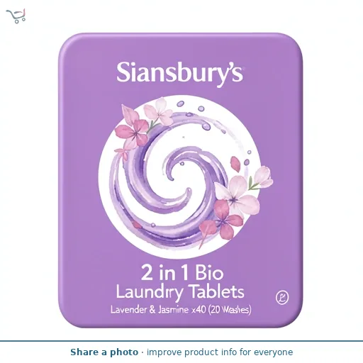 Sainsbury's 2 in 1 Bio Laundry Tablets, Lavender & Jasmine x40 (20 Washes)