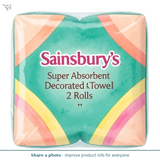 Sainsbury's Super Absorbent Decorated Kitchen Towel 2 Rolls