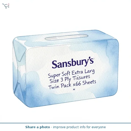 Sainsbury's Super Soft Extra Larg Size 3 Ply Tissues Twin Pack x66 Sheets