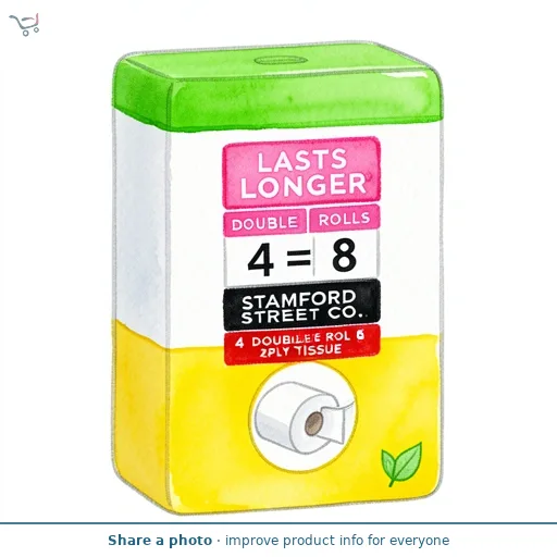 Stamford Street Co. Toilet Tissue Double Rolls 4 Equals 8 Rolls