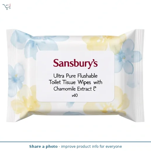 Sainsbury's Ultra Pure Flushable Toilet Tissue Wipes with Chamomile Extract x40