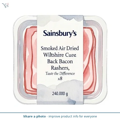 Sainsbury's Smoked Air Dried Wiltshire Cured Back Bacon Rashers, Taste the Difference x8 240g