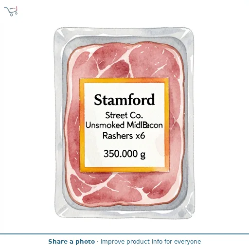 Stamford Street Co. Unsmoked Middle Bacon Rashers x6 350g